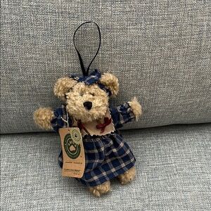 Boyds Bear small Plaid Dress Teddy Bear Ornament